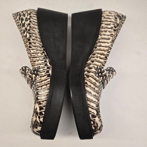 3.1 Phillip Lim Reptile Embossed Leather Platform Wedge Penny Loafer, EU 40 / 10 - Picture 3 of 10